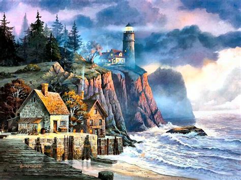 Harbor Light Hideaway | Lighthouse painting, Lighthouse art, Harbor lights