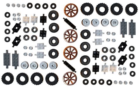 LEGO Wheels Tyre Axle 100 pieces set city BRAND NEW small medium large ...