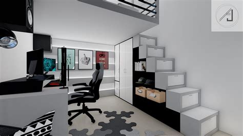 Loft Bed with Gaming Set-up | Loft beds for small rooms, Loft bed plans ...