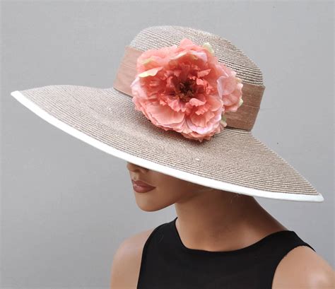 Wide Brim Straw Hat, Wedding Hat. Formal Hat, Kentucky Derby Hat ...