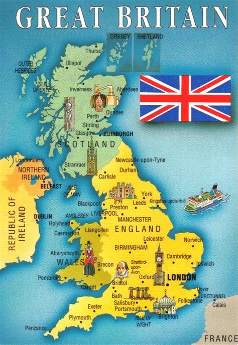 Great Britain map postcard - a photo on Flickriver