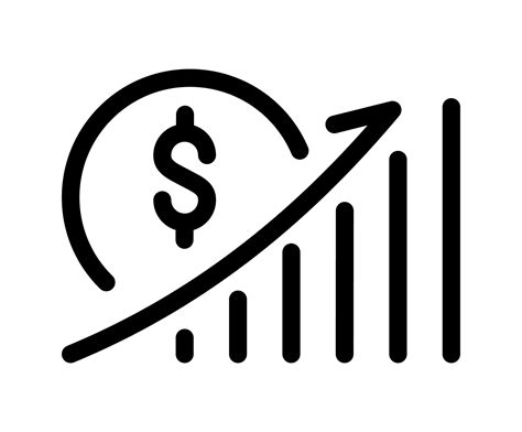 Vector sign dollar and profit diagram logo icon. Simple line symbol ...