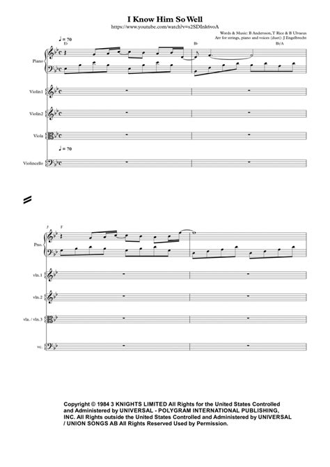 I Know Him So Well (arr. J Engelbrecht) by Tim Rice Sheet Music for ...