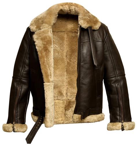 RAF-Bomber-Ginger-Aviator-British-Sheepskin-Shearling-Leather-Jacket ...