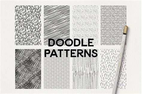 Doodle Patterns and Backgrounds for Hand-Drawn Elements