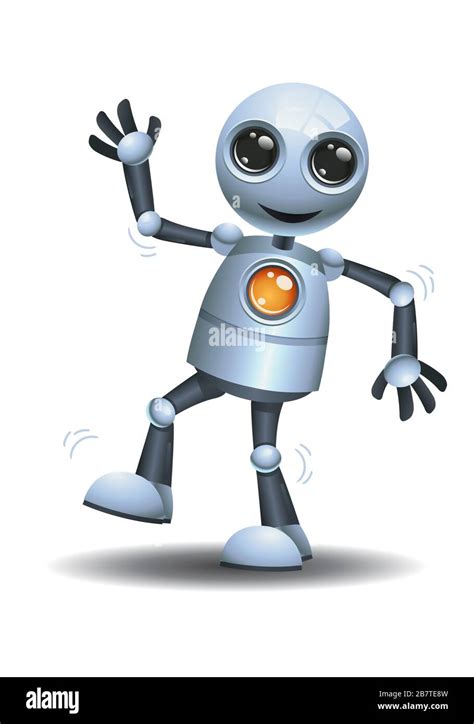 3d illustration of little robot dance party break dance on isolated ...