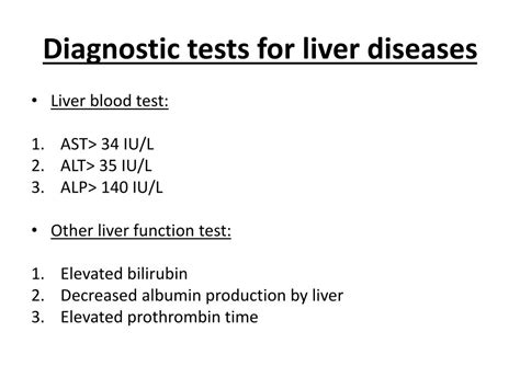 PPT - Diagnostic tests for liver diseases PowerPoint Presentation, free ...