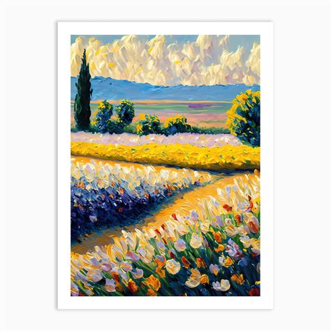 Vincent Van Gogh Field With Flowers Painting (11) Art Print by 1xMerch - Fy