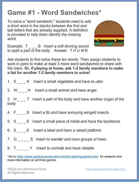 Fun Spelling Games for Upper Grades