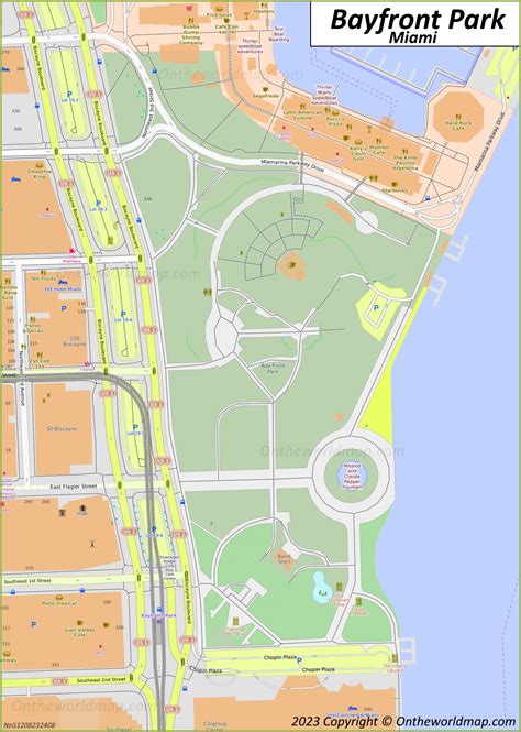 Bayfront Park Map - Miami - Ontheworldmap.com