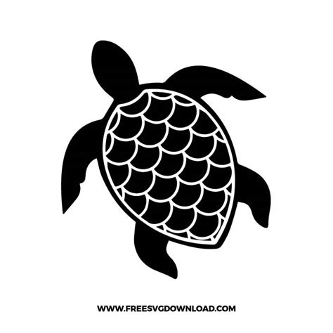 Cute Sea Turtle Silhouette SVG