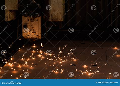 Laser beam cutting machine stock photo. Image of engineering - 116102484