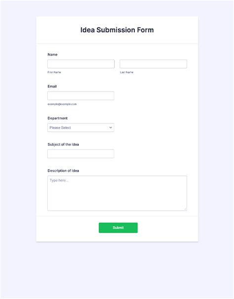 Free Idea Submission Form | Jotform