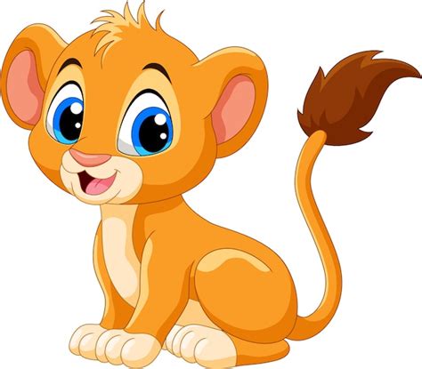 Premium Vector | Cute baby lion cartoon