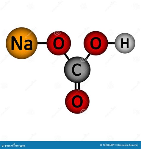 Sodium Bicarbonate Baking Soda, Chemical Structure. Skeletal Formula ...