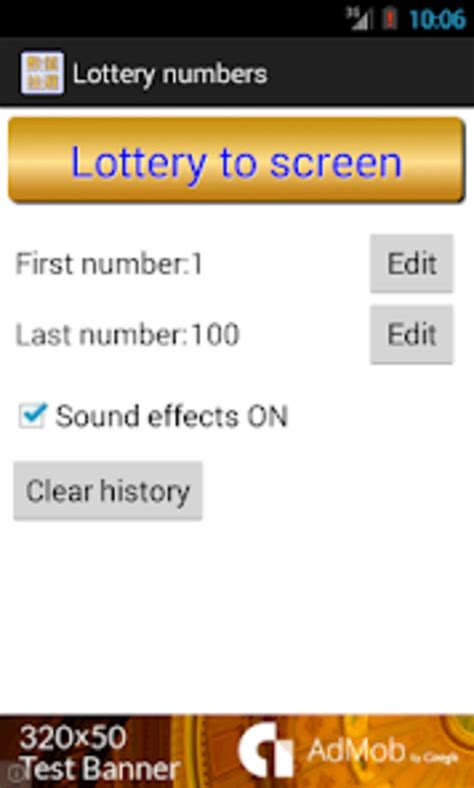 Lottery numbers for Android - Download