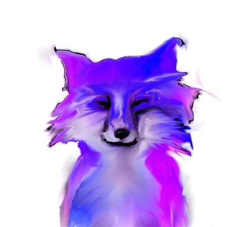 Fox art print / animal illustration / violet blue purple large | Etsy