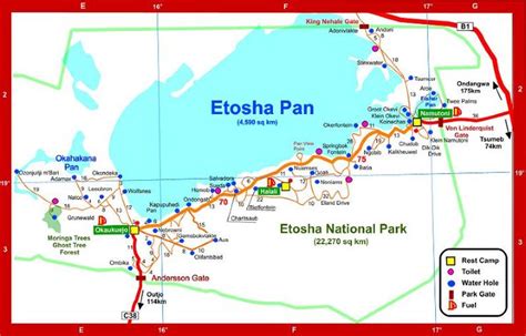 Map of Etosha National Park Road Map Version 2010 | Namibia, Map ...