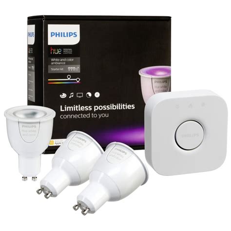 Philips smart bulb and reflector starter kit Hue LED GU10 + Bridge 2.0 ...