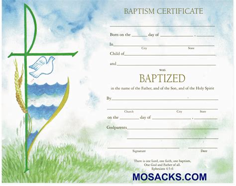 Printable Baptism Certificate