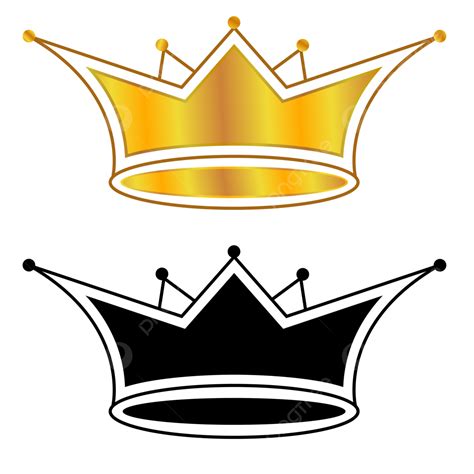 Golden Royal King Crown Vector Black And White, Golden Crown, King ...