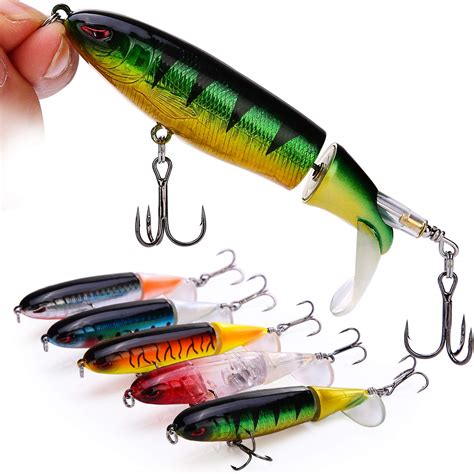 Sougayilang Fishing Lure Whopper plopper with Floating Rotating Tail ...