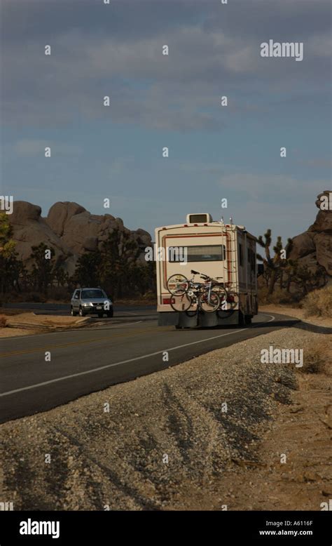 Camping in RV Joshua tree Stock Photo - Alamy