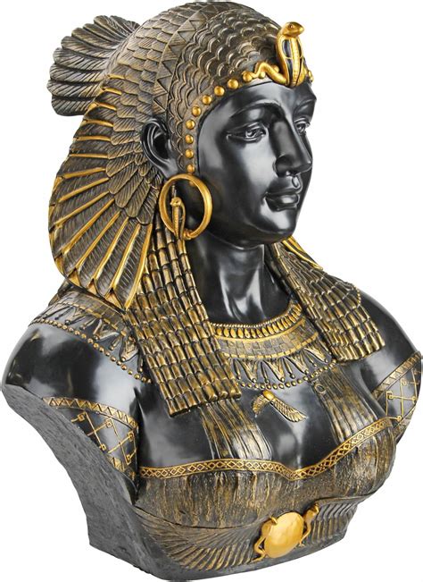 Queen Cleopatra Neoclassical Sculptural Bust Life-Size Polished Basalt