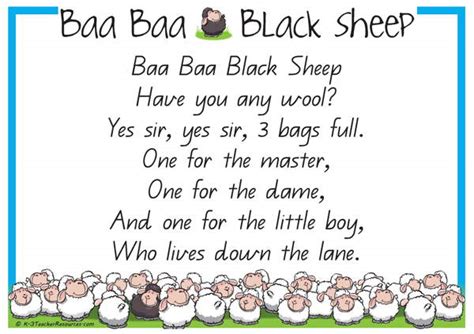 Baa Baa Black Sheep Nursery Rhyme