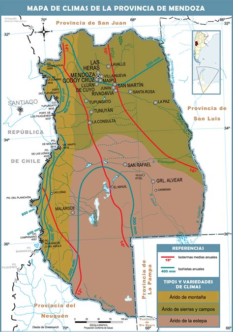 Climatic map of the Province of Mendoza | Gifex