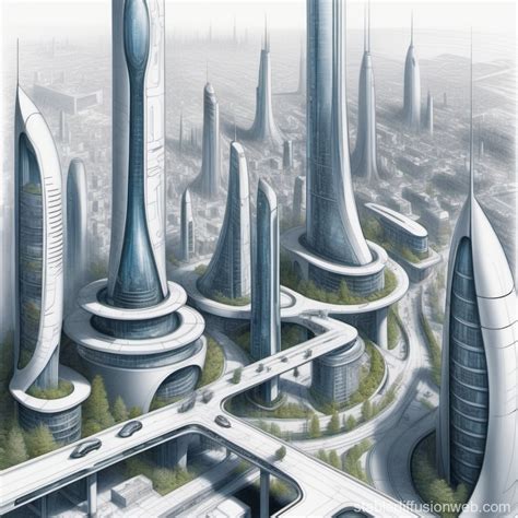 Futuristic City as Pencil Drawing | Stable Diffusion Online