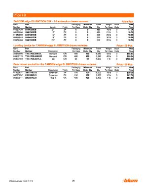 Blum Singapore Price List 2021 - Fill and Sign Printable Template Online