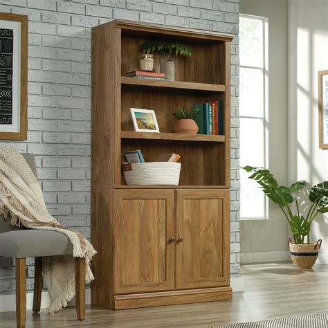 Sauder Miscellaneous Storage Transitional 5-Shelf Bookcase with 2 Doors ...