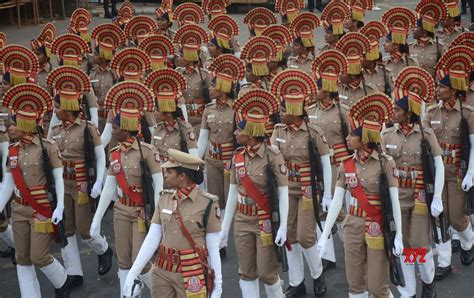 Chennai:Tamil Nadu Police personnel during full dress rehearsal. # ...