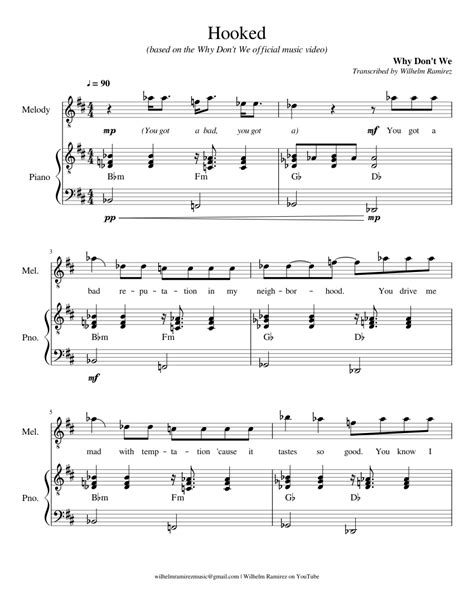 Hooked Sheet music for Piano (Mixed Ensemble) | Musescore.com