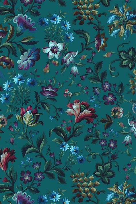 House of Hackney Florika Wallpaper | Summer wallpaper, Blue floral ...