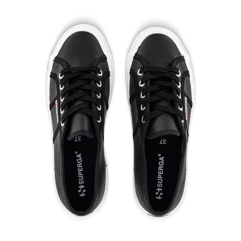 SUPERGA 2750 Tumbled Leather - Black/White