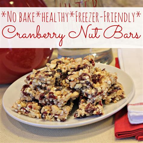 No Bake, Healthy, Freezer-Friendly Cranberry Nut Bars - All Things G&D