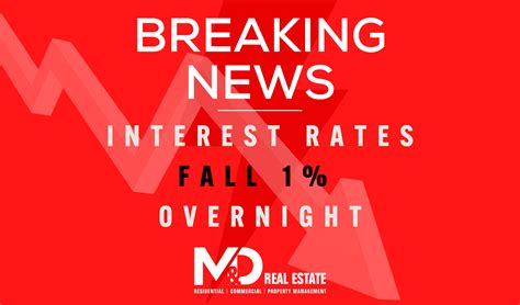 Interest Rates on Mortgages Drop 1% Overnight | M&D Real Estate