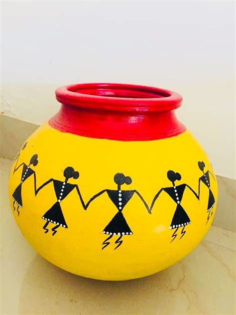 Warli Art For Kids On Pots