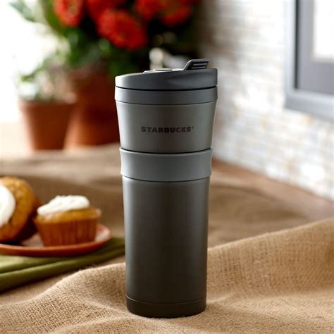 Starbucks coffee travel mug - THIS STYLE LID - not a 'squeeze to sip ...