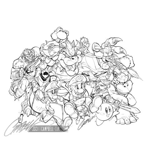 Nintendo Characters Drawing at GetDrawings | Free download