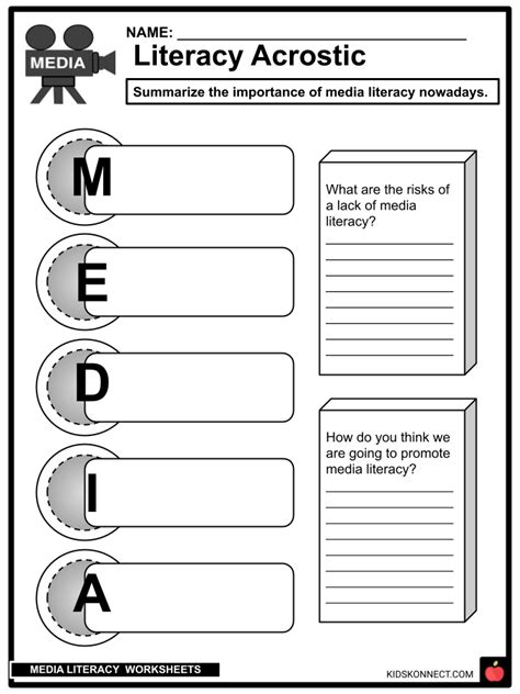 Media Literacy Worksheets For Kids - Downloadable PDF Unit