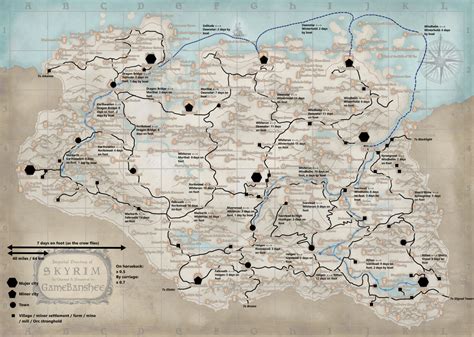 i made this map of skyrim travel times to help with my longfic writing ...