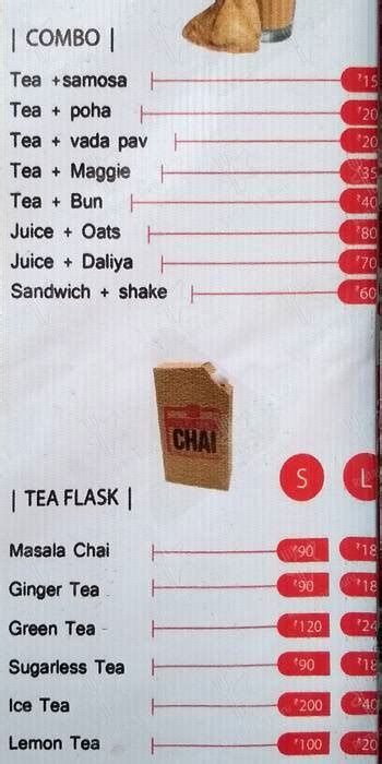 Menu at The kiosk, Udaipur