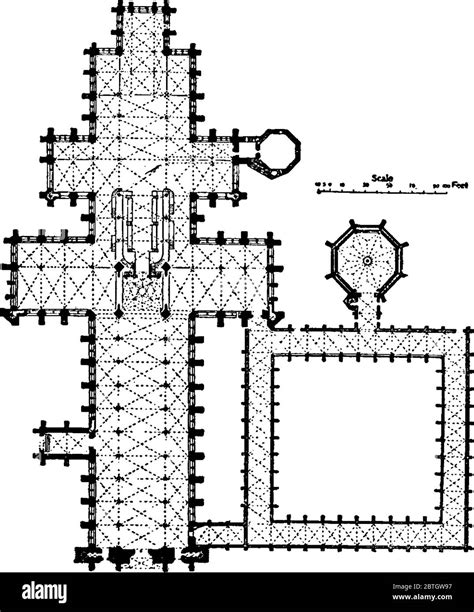 Salisbury cathedral floor plan Black and White Stock Photos & Images ...