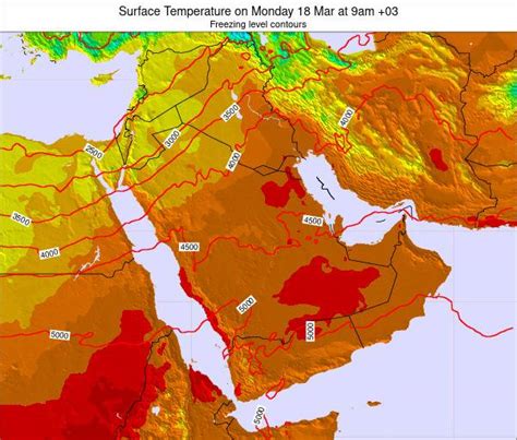 Saudi Arabia Surface Temperature on Friday 22 Jan at 9am AST