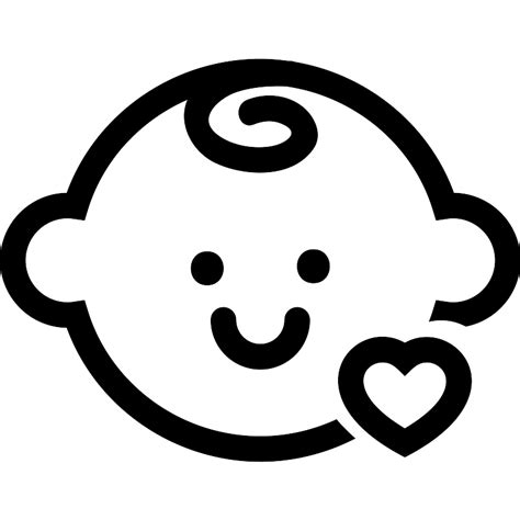 Baby Head With A Small Heart Outline Vector SVG Icon - SVG Repo