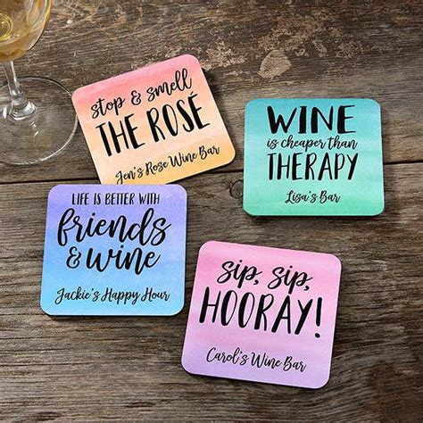 Tipsy Girl Quotes Personalized Funny Drink Coasters