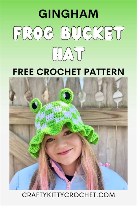 Gingham Frog Bucket Hat - Crochet Pattern ~ Crafty Kitty Crochet in ...